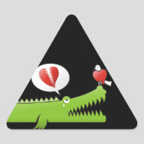 Alligator in Love Triangle Sticker