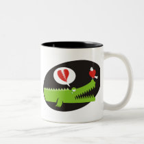 Alligator in Love Two-Tone Coffee Mug