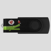 Alligator in Love USB Flash Drive