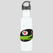 Alligator in Love Water Bottle