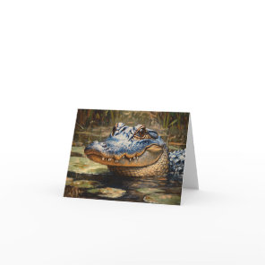 Alligator in the Everglades Wildlife Art Card