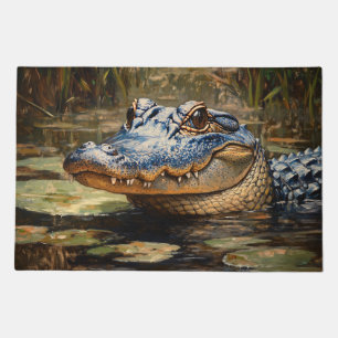 Alligator in the Everglades Wildlife Art Doormat