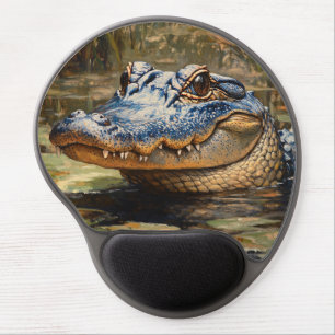 Alligator in the Everglades Wildlife Art Gel Mouse Pad