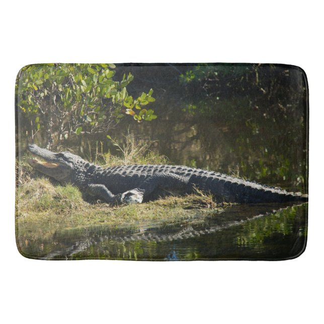 Alligator in the Sun Bathroom Mat (Front)