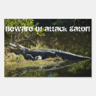 Alligator in the Sun Funny Customizable Sign
