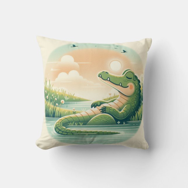 Alligator-Inspired Pillow  (Front)