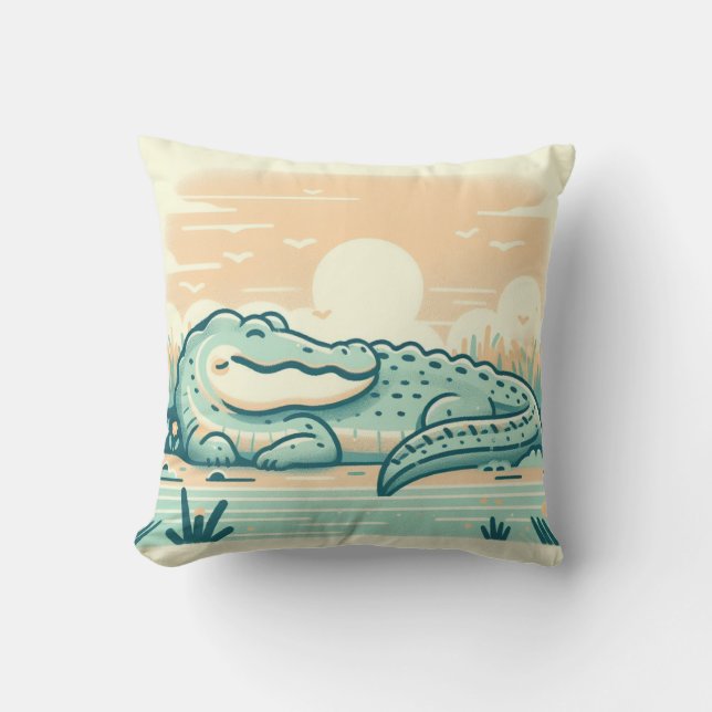 Alligator-Inspired Pillow  (Front)