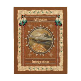 Alligator Integration Energy Wood Wall Art