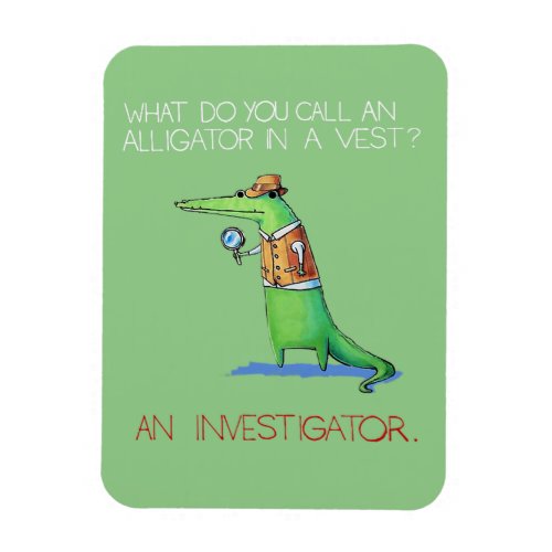 Alligator Investigator Vest Crocodile Animal Funny Magnet