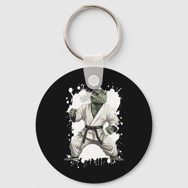 Alligator Karate Animal Fighter Judo  Keychain (Front)