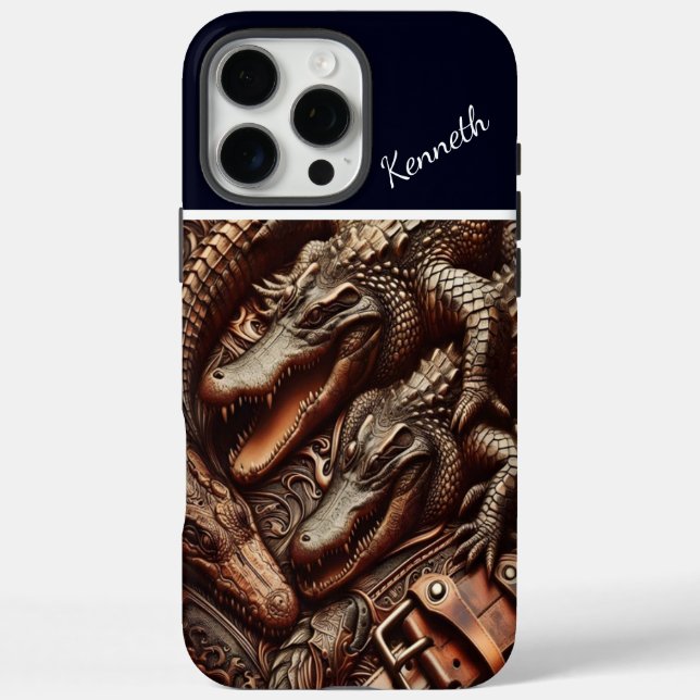 Alligator Leather Carving Case-Mate iPhone Case (Back)