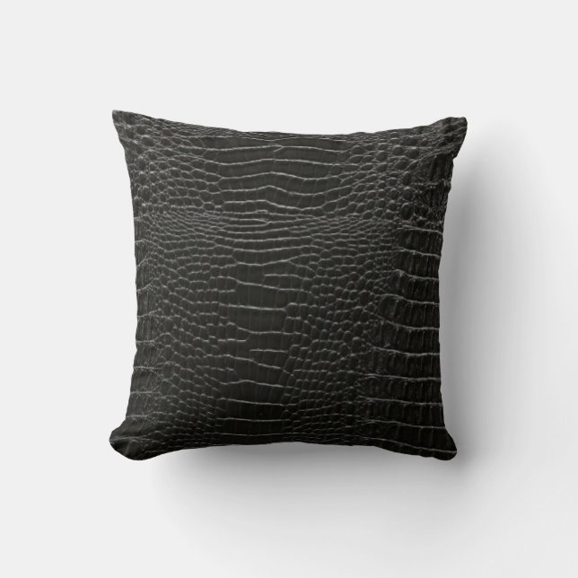 alligator leather throw pillow (Front)