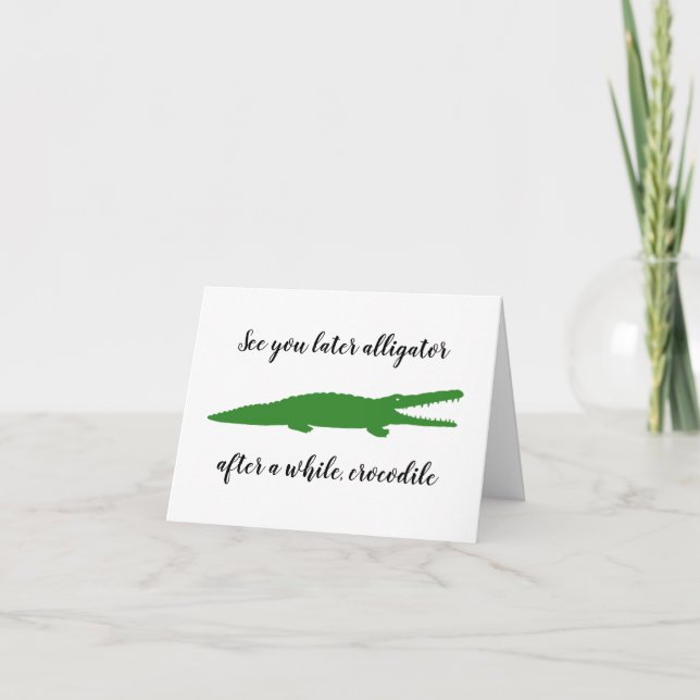 alligator letterpress thank you card (Front)