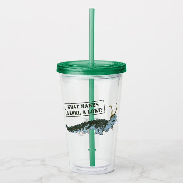 Alligator Loki Illustration Acrylic Tumbler (Front)