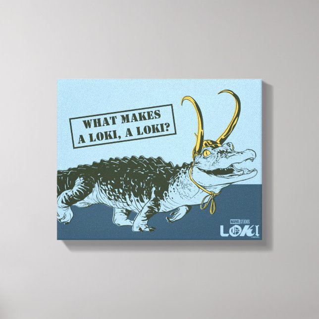 Alligator Loki Illustration Canvas Print (Front)