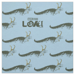 Alligator Loki Illustration Fabric