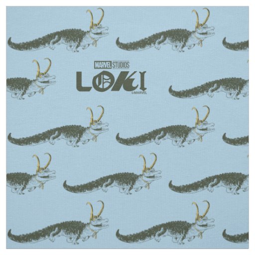 Alligator Loki Illustration Fabric