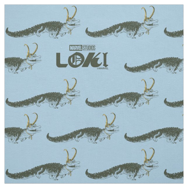Alligator Loki Illustration Fabric (Swatch)