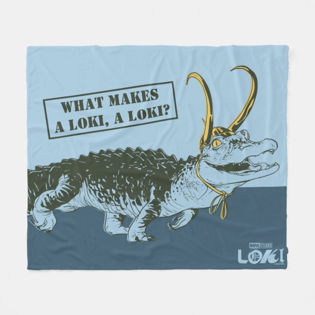 Alligator Loki Illustration Fleece Blanket (Front (Horizontal))