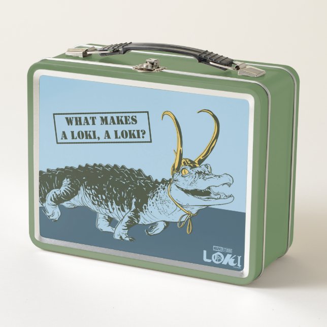 Alligator Loki Illustration Metal Lunch Box (Front)