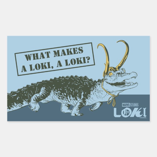 Alligator Loki Illustration Rectangular Sticker (Front)