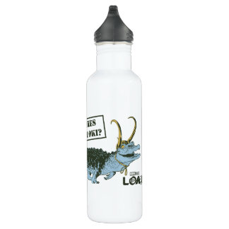 Alligator Loki Illustration Stainless Steel Water Bottle