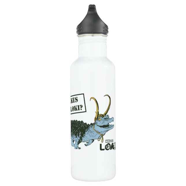 Alligator Loki Illustration Stainless Steel Water Bottle (Right)