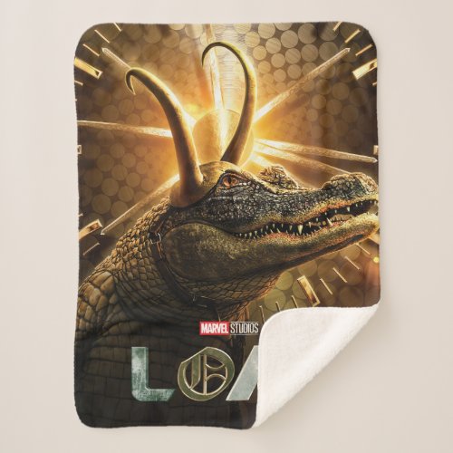 Alligator Loki TVA Poster Sherpa Blanket