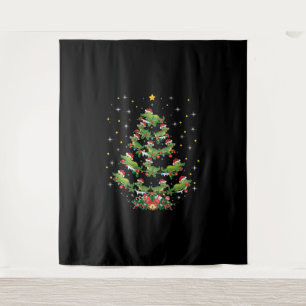 Alligator Lover Xmas Gift Alligator Christmas Tree Tapestry