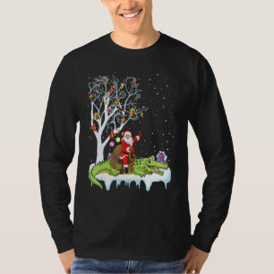 Alligator Lover Xmas Santa Riding Alligator Chris T-Shirt