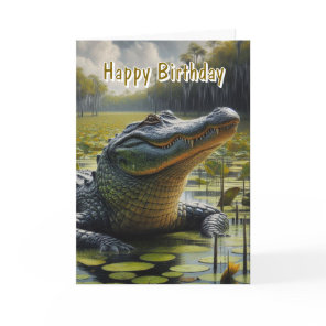 Alligator Men's Happy Birthday  Card