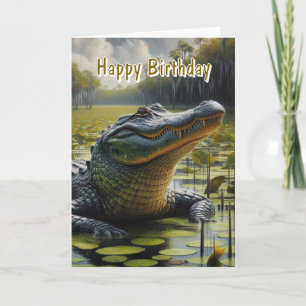 Alligator Men's Happy Birthday  Card