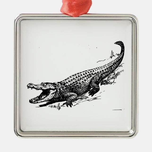 Alligator Metal Ornament (Front)