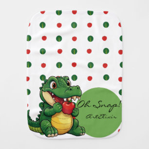 Alligator Oh Snap!  Baby Burp Cloth