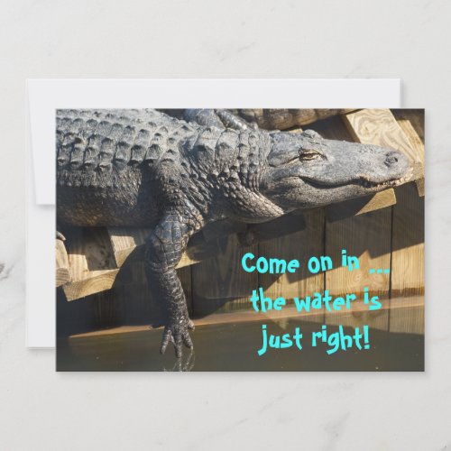 Alligator On Dock Invitation