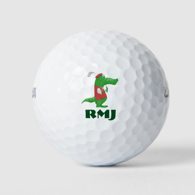 Alligator on GOLF BALLS-Customize w/your Initials Balls (Front)