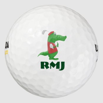 Alligator On Golf Balls-customize W/your Initials Golf Balls by RMJJournals at Zazzle