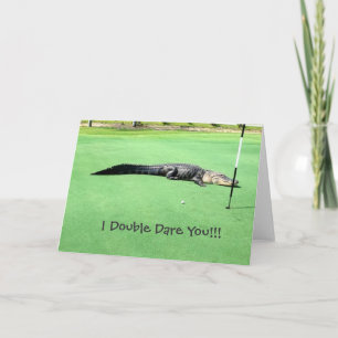Alligator on Golf Course Custom Greeting Card