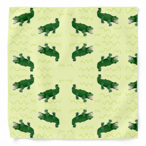 Alligator on yellow bandana