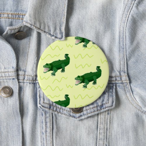 Alligator on yellow button