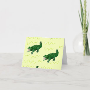 Alligator on yellow card