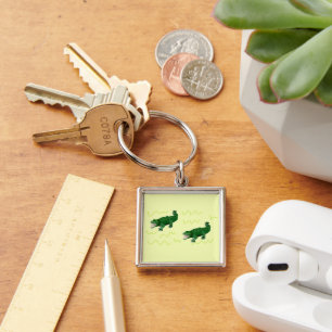 Alligator on yellow keychain