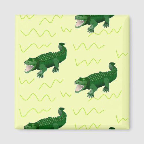 Alligator on yellow magnet