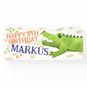 Alligator or Crocodile Birthday Party Banner