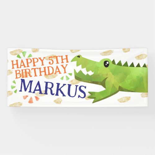 Alligator or Crocodile Birthday Party Banner