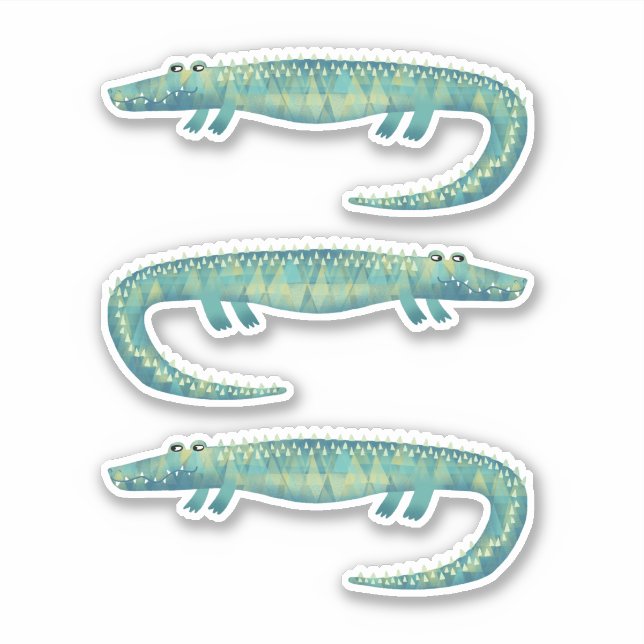 Alligator or Crocodile Cute Animal Wildlife Sticker (Front)