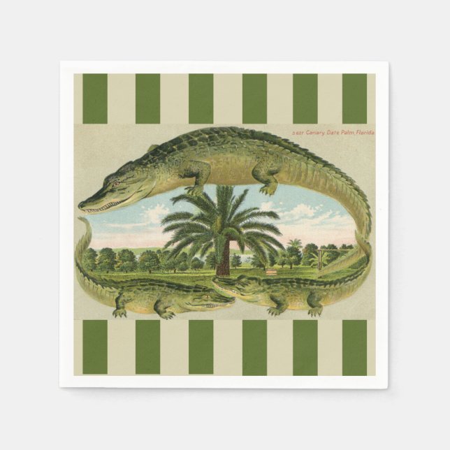 Alligator & Palms  Napkins (Front)