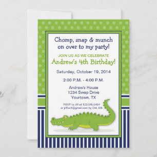 Alligator Party Invitation