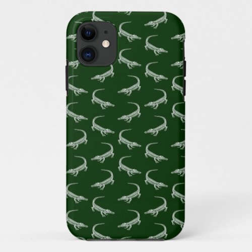 Alligator Pattern Vintage Art Alligators Design iPhone 11 Case