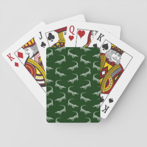 Alligator Pattern Vintage Art Alligators Design Playing Cards